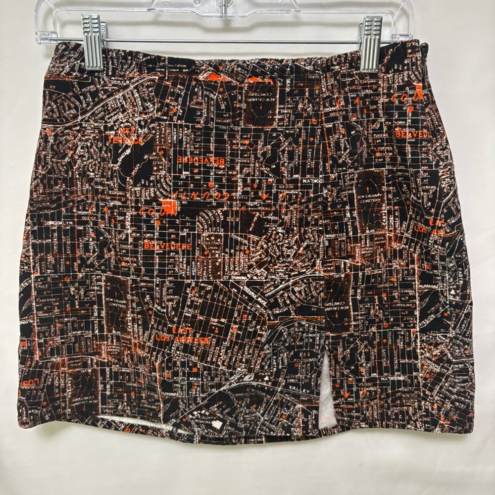 Urban Outfitters City Map Print Mini Skirt Size Medium